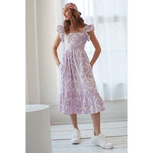 NWOT Guadalupe Designs Purple & White Gianna Dress Size Small $150 MSRP